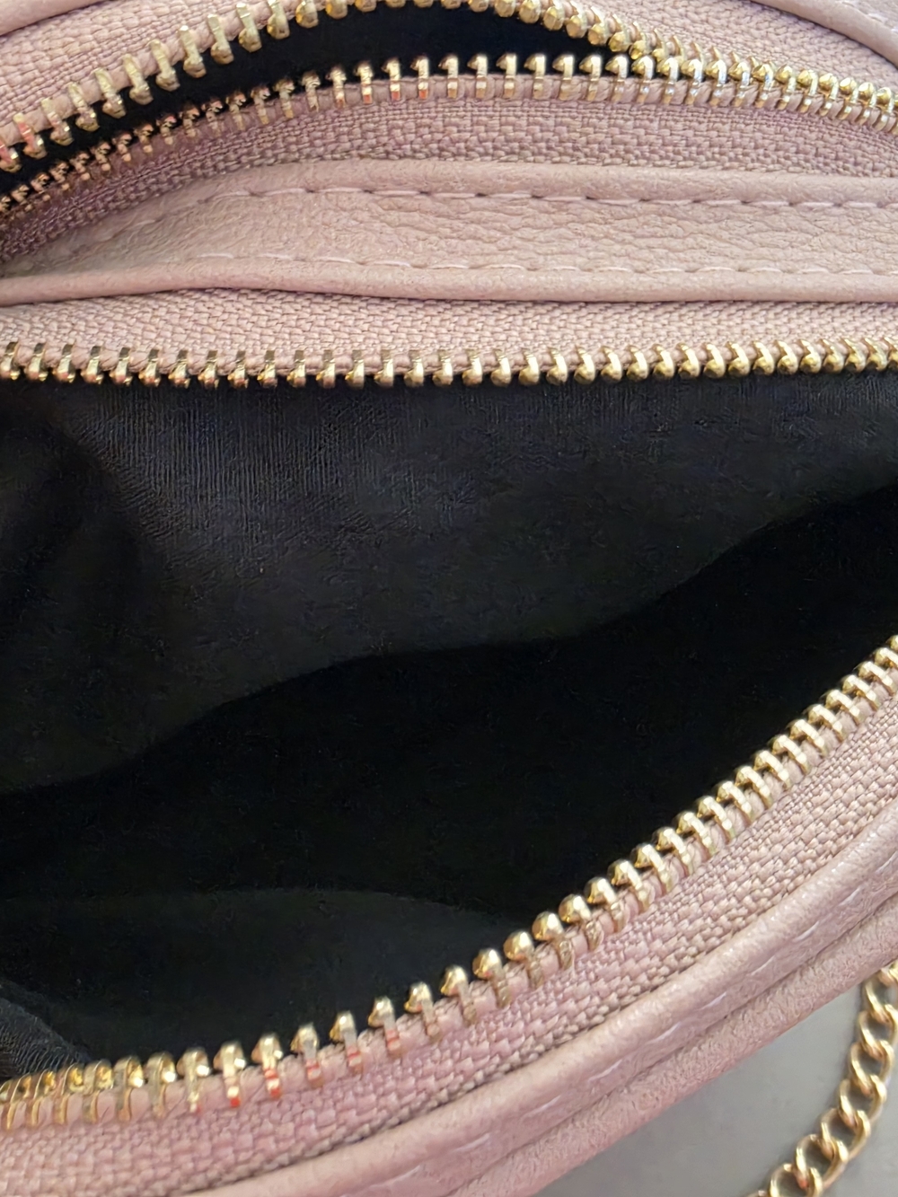 Quilted Blush Pink Crossbody Bag Double Zipper - Picture 6 of 13